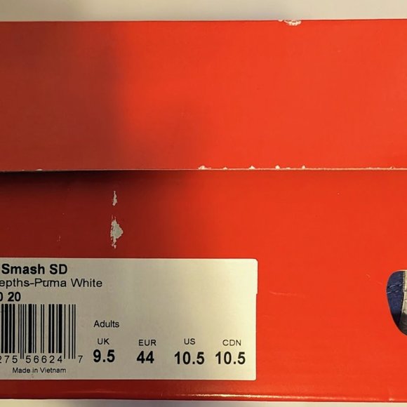 Puma Smash SD Blue Depths-Puma White Mens 10.5 - Picture 5 of 5